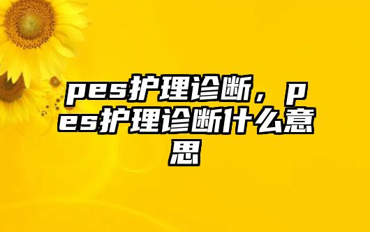 pes護(hù)理診斷，pes護(hù)理診斷什么意思