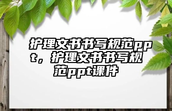 護(hù)理文書書寫規(guī)范ppt，護(hù)理文書書寫規(guī)范ppt課件