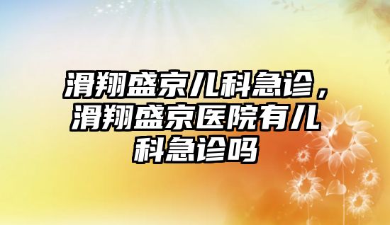 滑翔盛京兒科急診，滑翔盛京醫(yī)院有兒科急診嗎