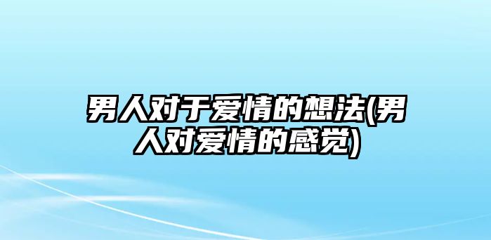 男人對于愛情的想法(男人對愛情的感覺)