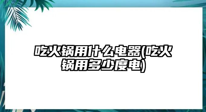 吃火鍋用什么電器(吃火鍋用多少度電)