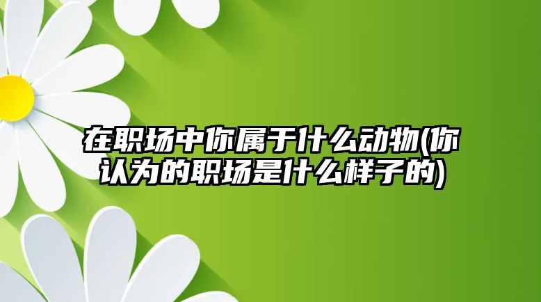 在職場中你屬于什么動物(你認為的職場是什么樣子的)