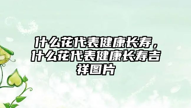 什么花代表健康長(zhǎng)壽，什么花代表健康長(zhǎng)壽吉祥圖片