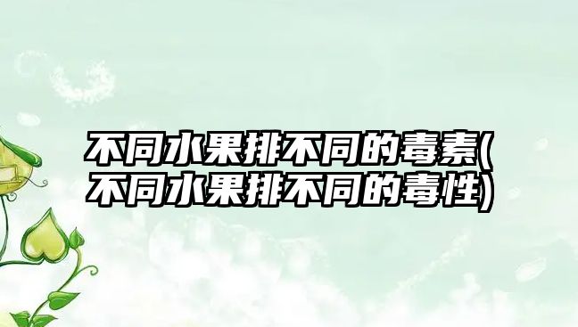 不同水果排不同的毒素(不同水果排不同的毒性)