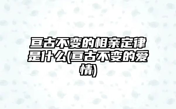 亙古不變的相親定律是什么(亙古不變的愛情)