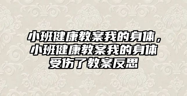 小班健康教案我的身體，小班健康教案我的身體受傷了教案反思