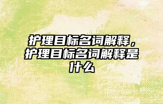 護理目標名詞解釋，護理目標名詞解釋是什么